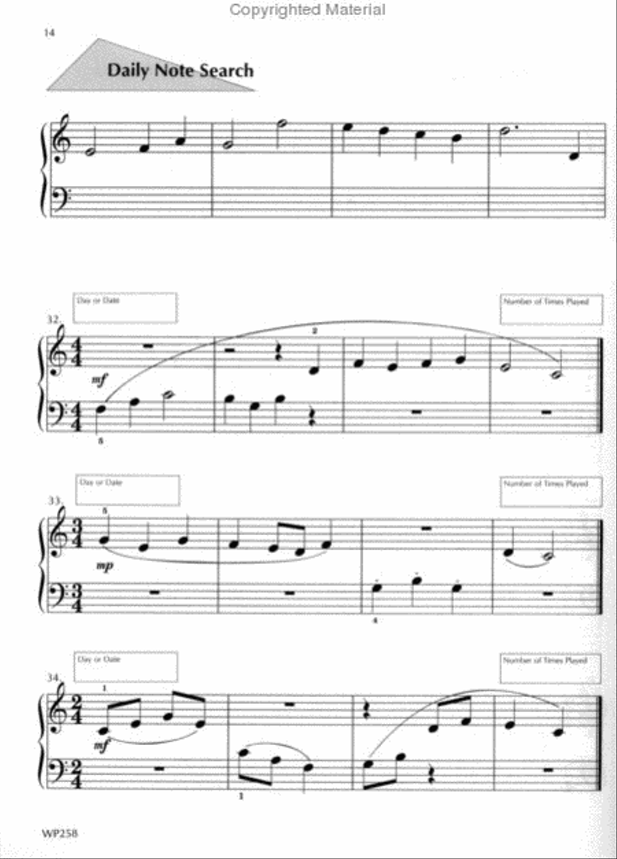 A Line a Day Sight Reading, Level 1 Piano Method scores gallery preview page 2