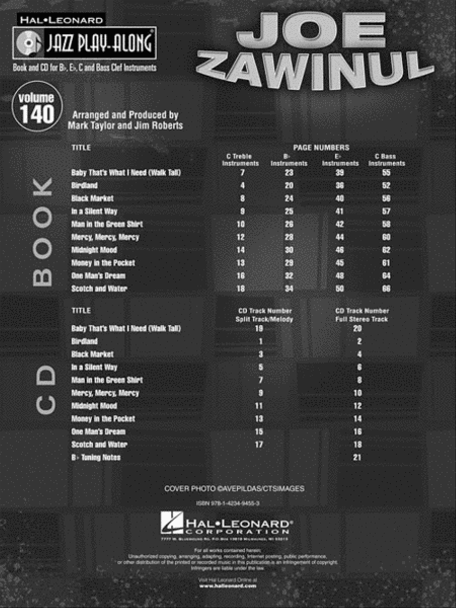 Joe Zawinul Joe Zawinul C Instrument scores gallery preview page 3