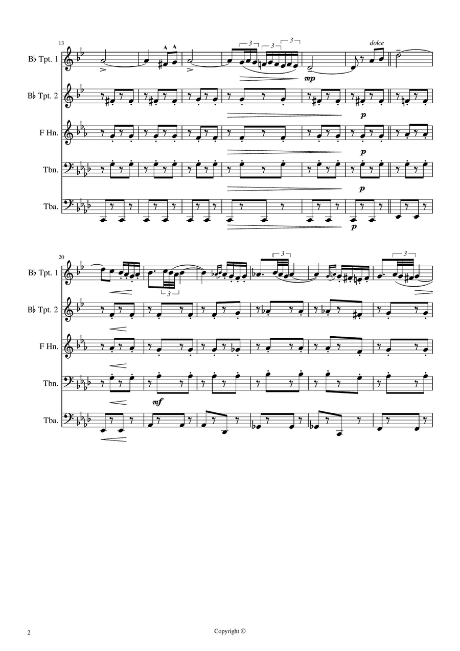 Spanish Gypsy Dance / Espana Cani - Pascual Marquina Narro Brass Ensemble scores gallery preview page 2