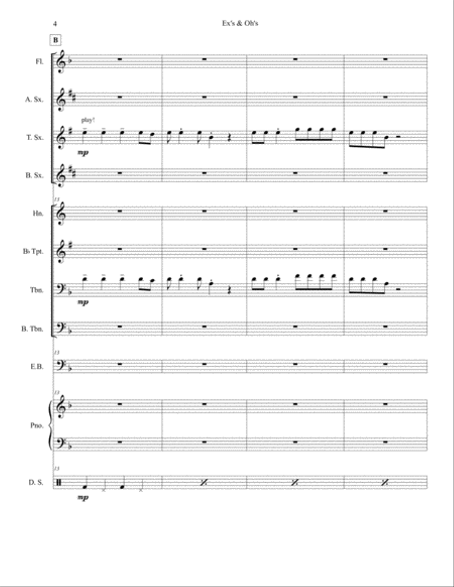 Ex's & Oh's Ex's & Oh's Jazz Ensemble scores gallery preview page 4