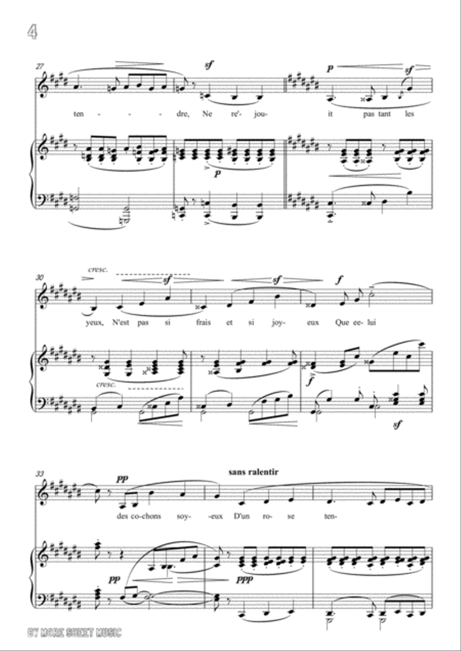 Chabrier-Pastorale des cochons roses in C sharp Major,for voice and piano Voice Solo scores gallery preview page 6