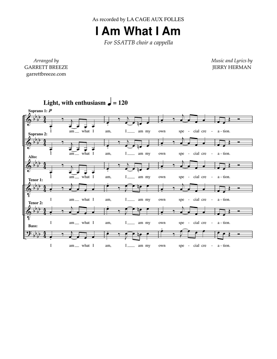 I Am What I Am I Am What I Am Divisi scores gallery preview page 1