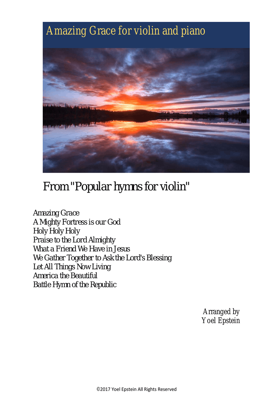 Amazing Grace for violin with piano accompaniment Violin Solo scores gallery preview page 1
