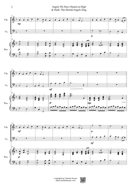 Traditional Christmas Carols Medley for Violin & Cello Duo (Piano Trio)