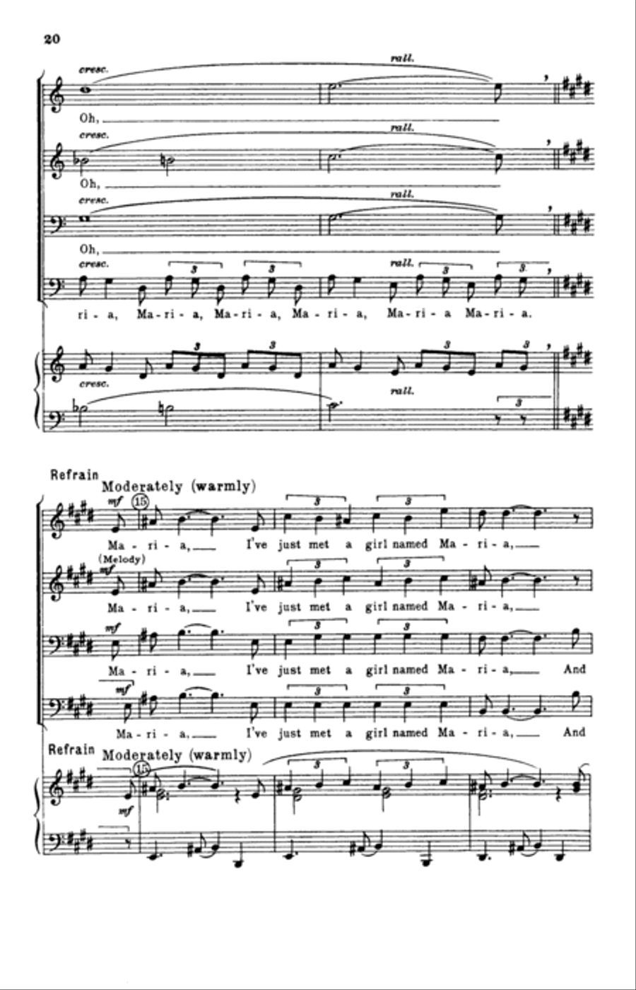 Choral Medley from West Side Story (arr. William Stickles) 4-Part scores gallery preview page 18