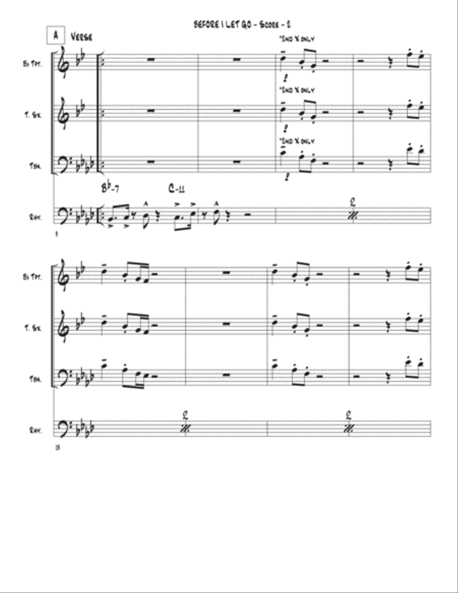 Before I Let Go Tenor Saxophone scores gallery preview page 2