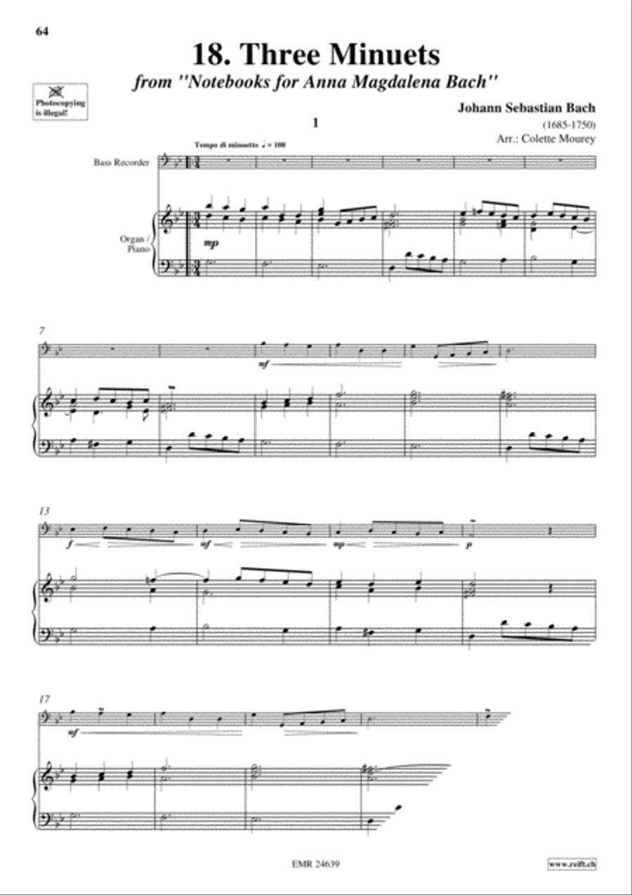 40 Greatest Baroque Hits Volume 2 Bass Recorder scores gallery preview page 20