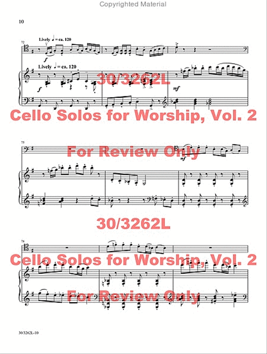 Cello Solos for Worship, Vol. 2 Piano scores gallery preview page 8