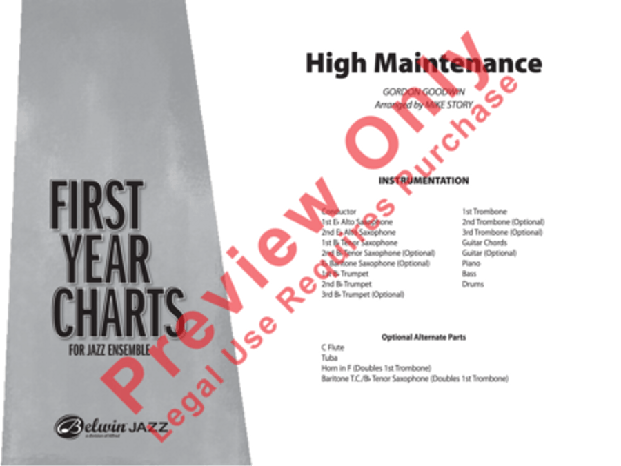 High Maintenance Jazz Ensemble scores gallery preview page 2