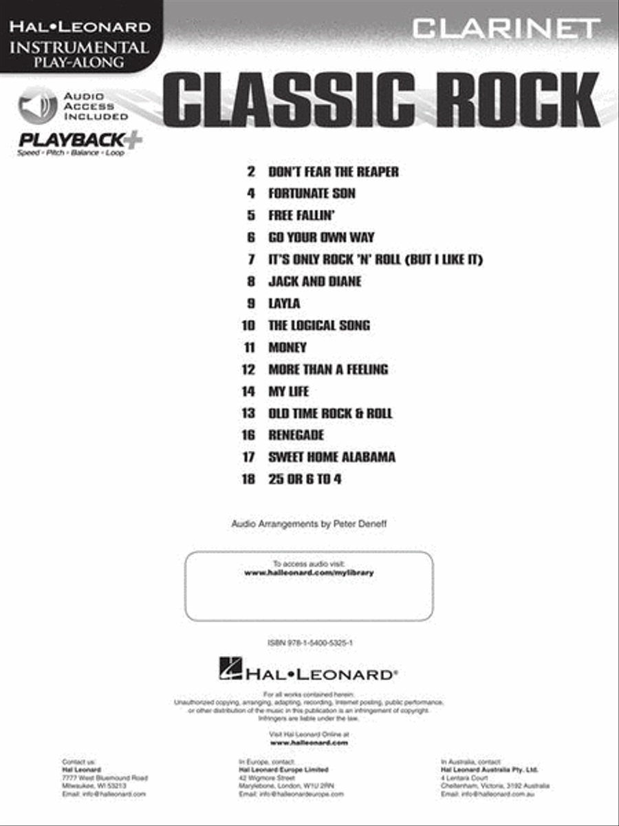 Classic Rock Clarinet Solo scores gallery preview page 3