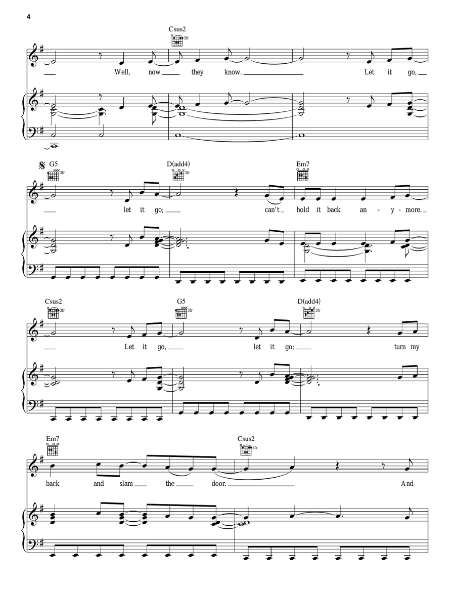 Let It Go (Demi Lovato version) Guitar scores gallery preview page 4