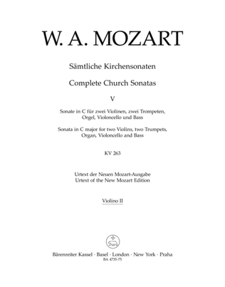 Book cover for Samtliche Kirchensonaten, Heft 5 C major, KV 263
