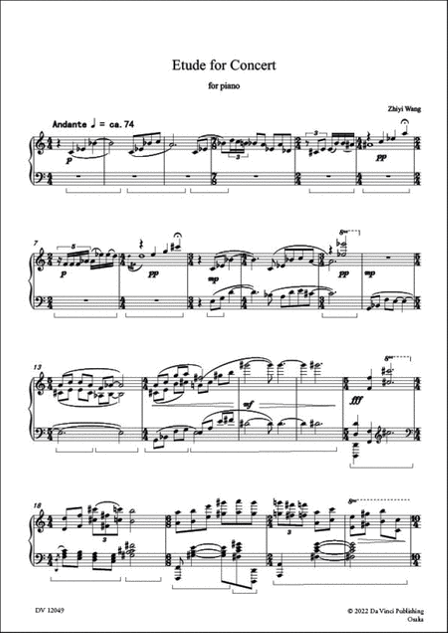 Etude for Concert, for Piano
