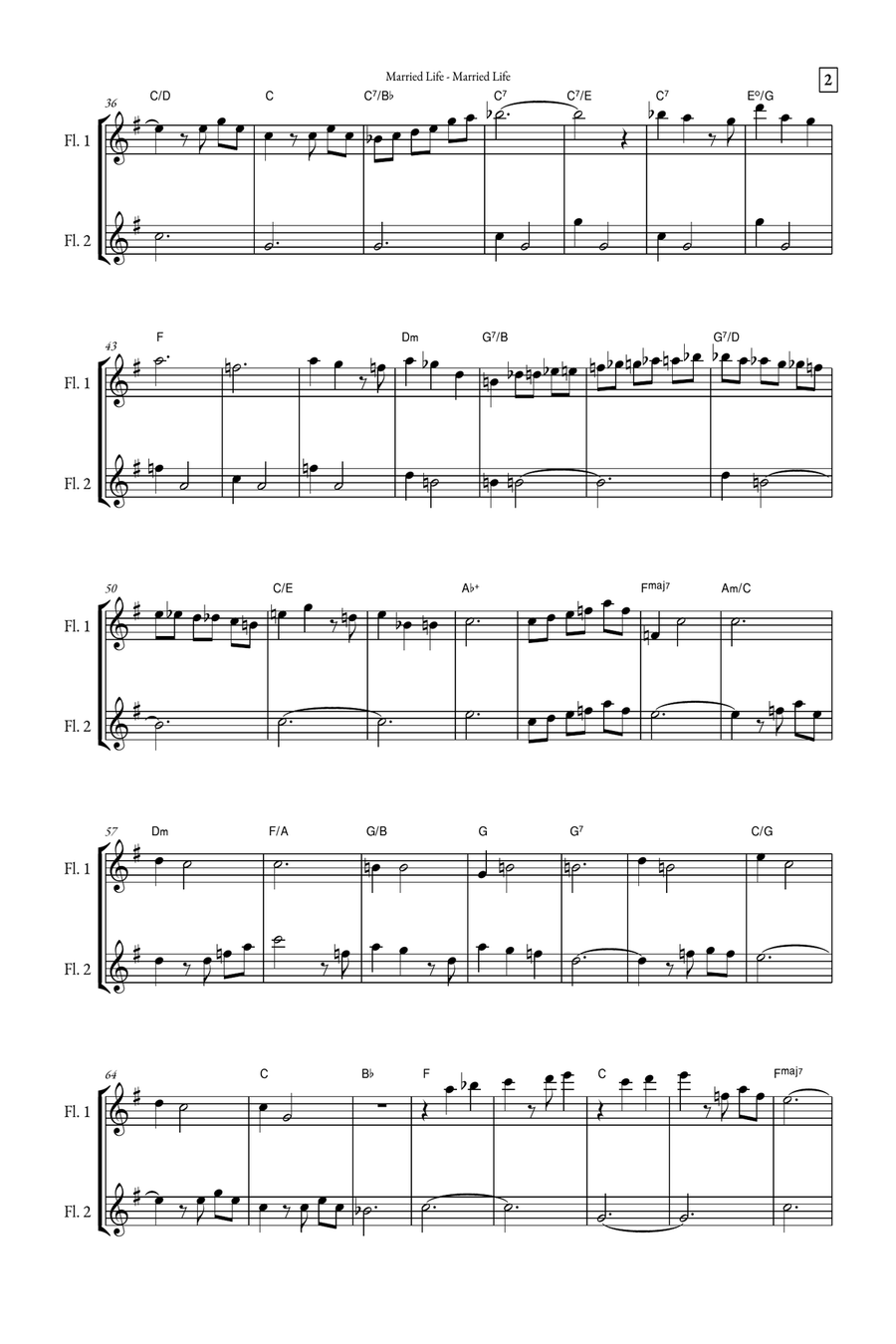 Married Life Flute Duet scores gallery preview page 2