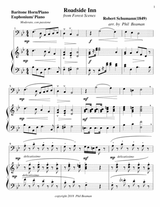 Book cover for Roadside Inn - Schumann- Baritone Horn-Euphonium-Piano