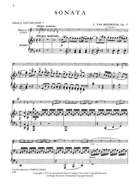 Horn Sonata In F Major, Opus 17