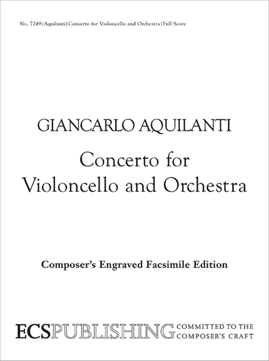 Concerto for Violoncello and Orchestra (Additional Orchestra Score)