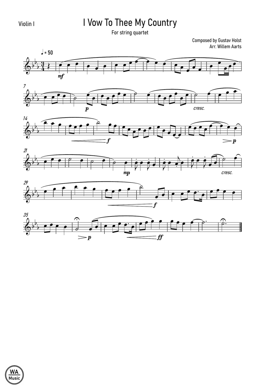 I Vow To Thee My Country by Gustav Holst - String quartet String Quartet scores gallery preview page 4