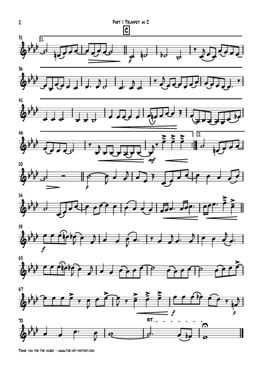 Thank You For The Music Brass Ensemble scores gallery preview page 5