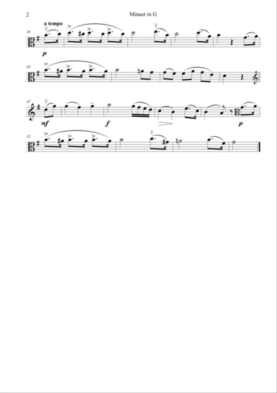 Minuet in G major by Ludwig van Beethoven Cello Digital Sheet