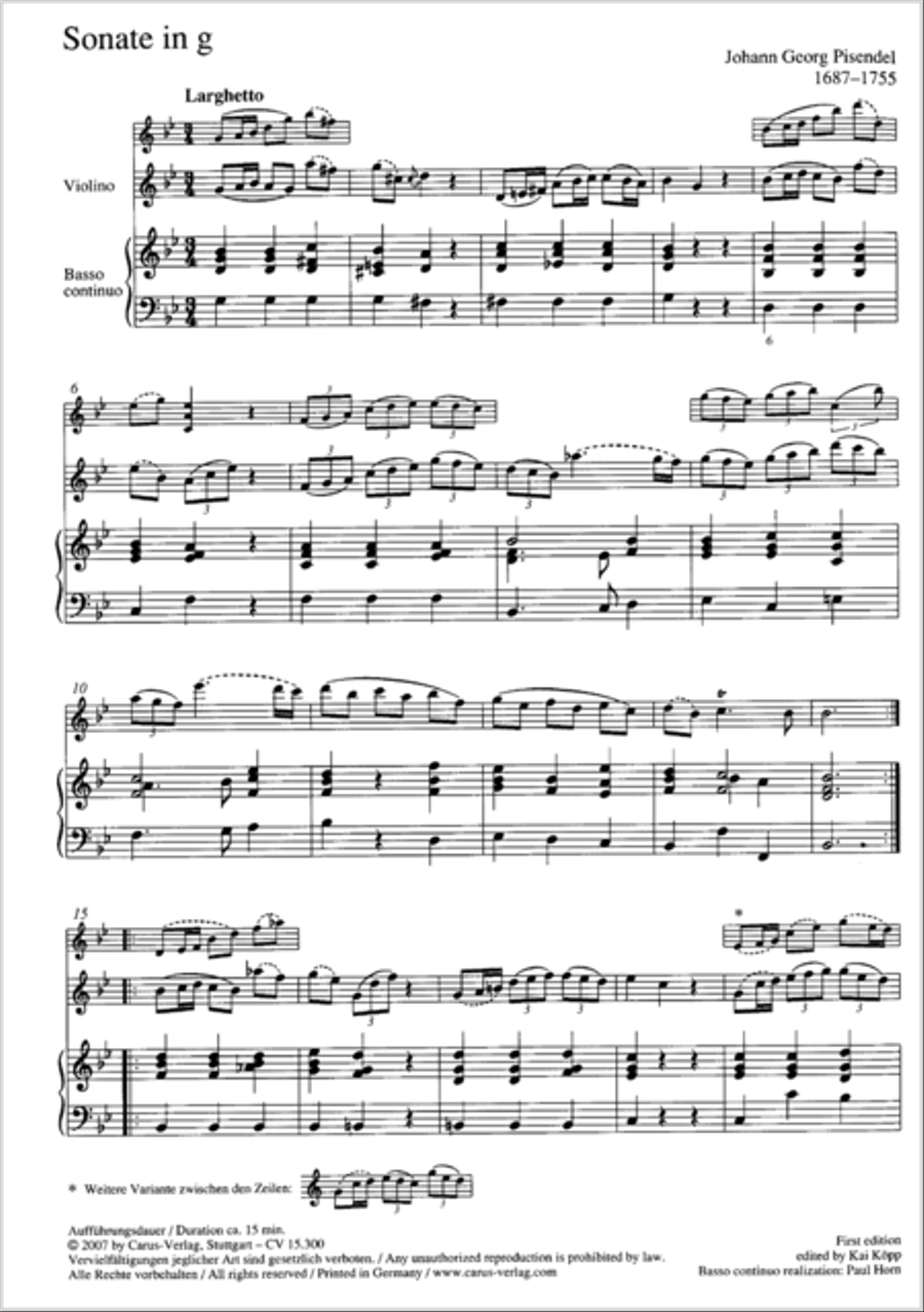 Sonata in G minor Violin scores gallery preview page 2