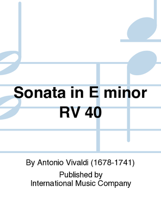 Book cover for Sonata In E Minor Rv 40
