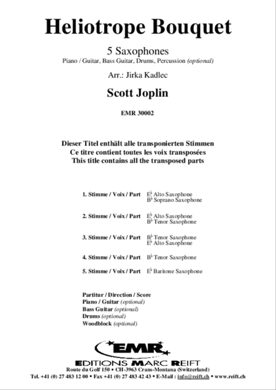 Heliotrope Bouquet Saxophone Quintet scores gallery preview page 2