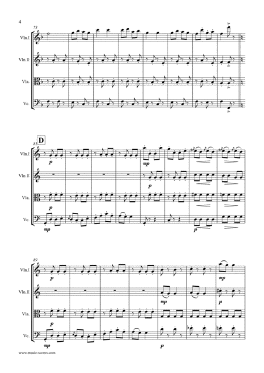 Can Can from Orfeus in the Underworld - String Quartet String Quartet scores gallery preview page 4