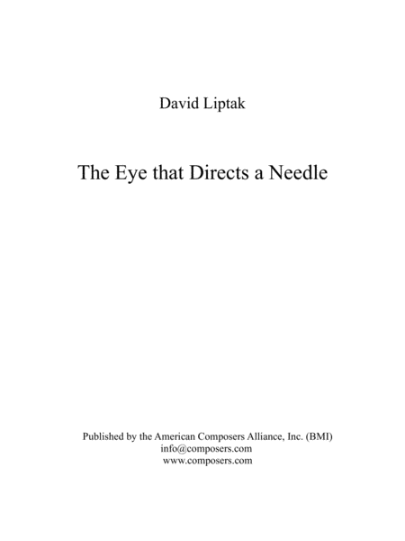 [Liptak] The Eye That Directs a Needle
