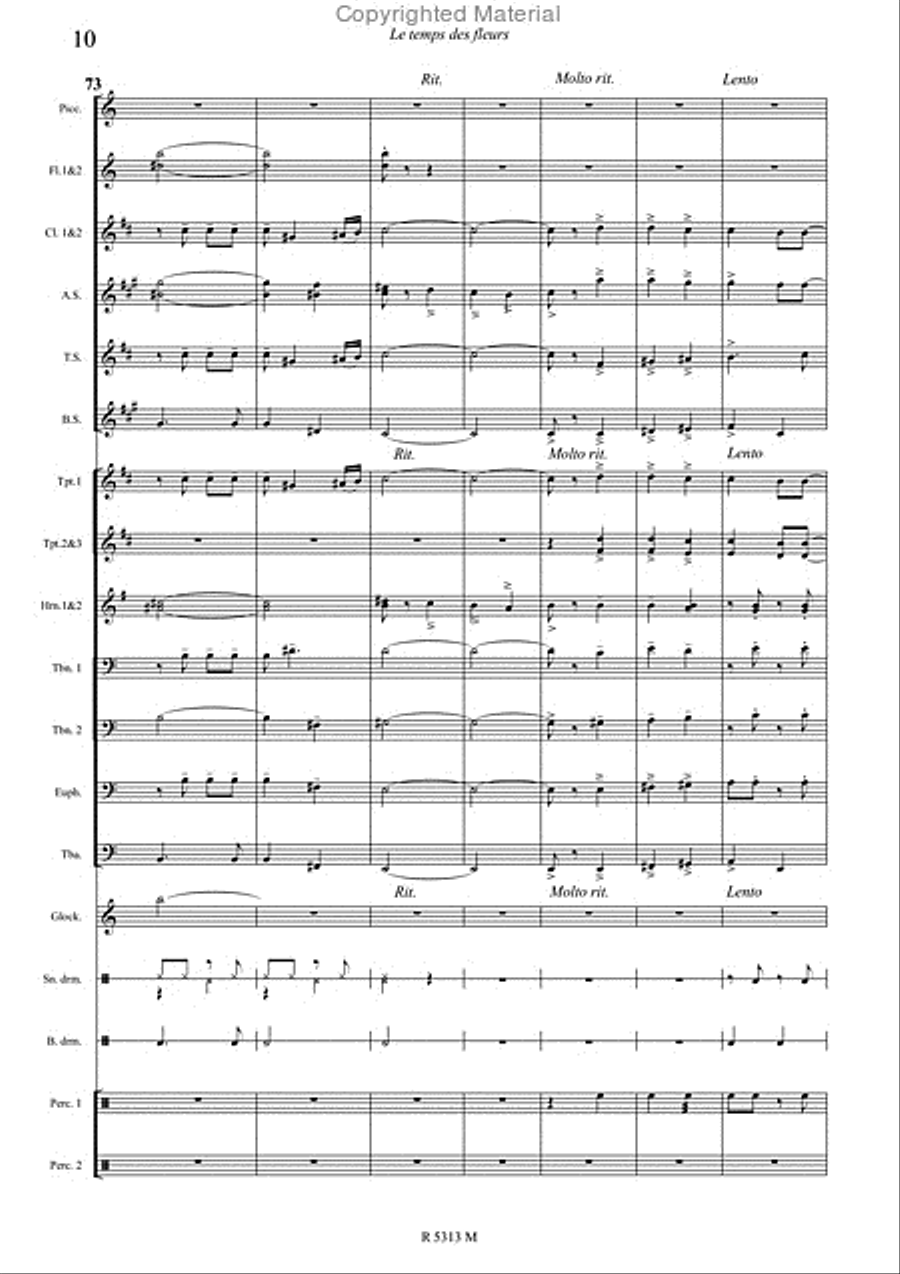 Le temps des fleurs Marching Band scores gallery preview page 11