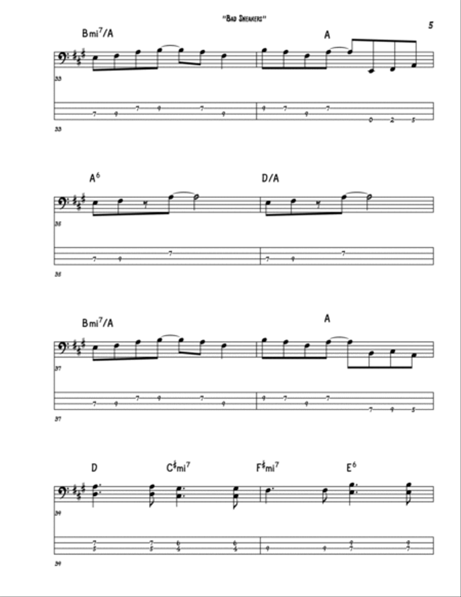 Bad Sneakers Bass Guitar scores gallery preview page 5