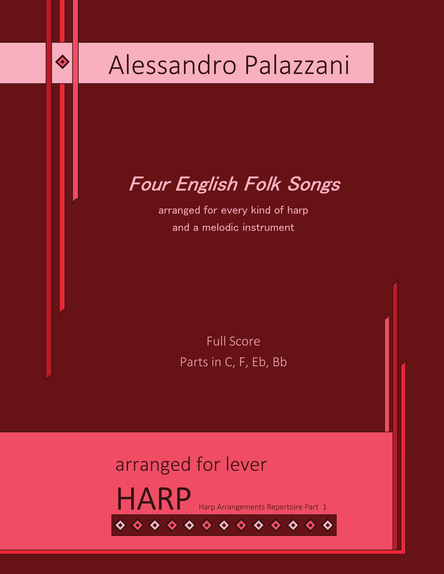 Four English Folk Songs Harp scores gallery preview page 1