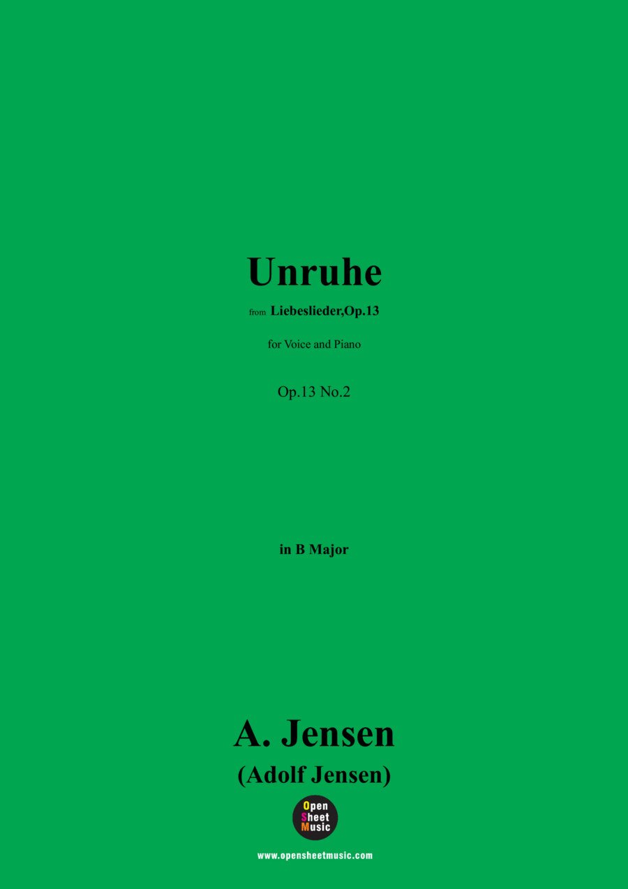 A. Jensen-Unruhe,in B Major,Op.13 No.2 Voice scores gallery preview page 1