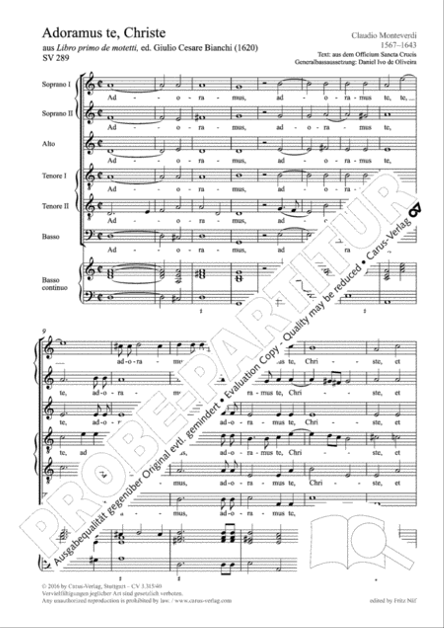 Adoramus te, Christe (Wir beten dich an, Christus) Choir scores gallery preview page 3