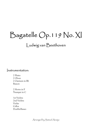 Beethoven - Bagatelle Op.119 No. XI - For orchestra