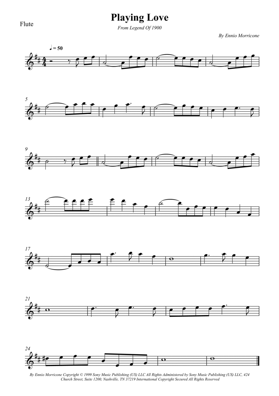 Playing Love Flute Solo scores gallery preview page 1