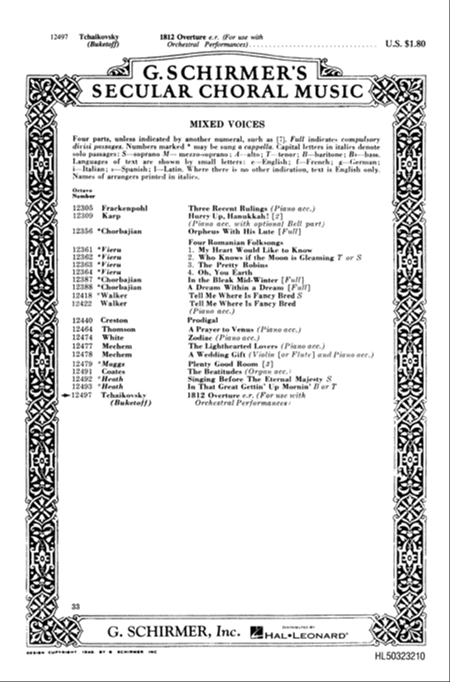 1812 Overture 4-Part scores gallery preview page 1
