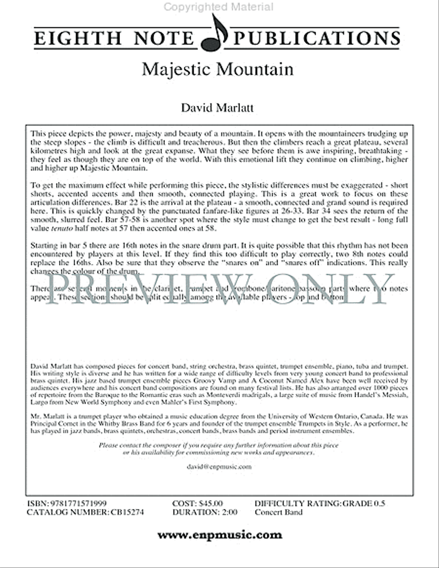 Majestic Mountain Concert Band scores gallery preview page 3