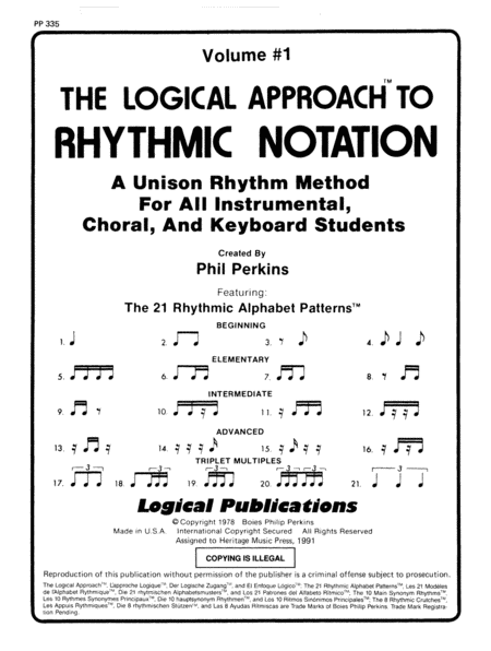 Logical Approach to Rhythmic Notation Vol 1