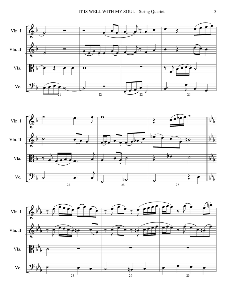It Is Well With My Soul (String Quartet Score and Parts) String Quartet scores gallery preview page 3