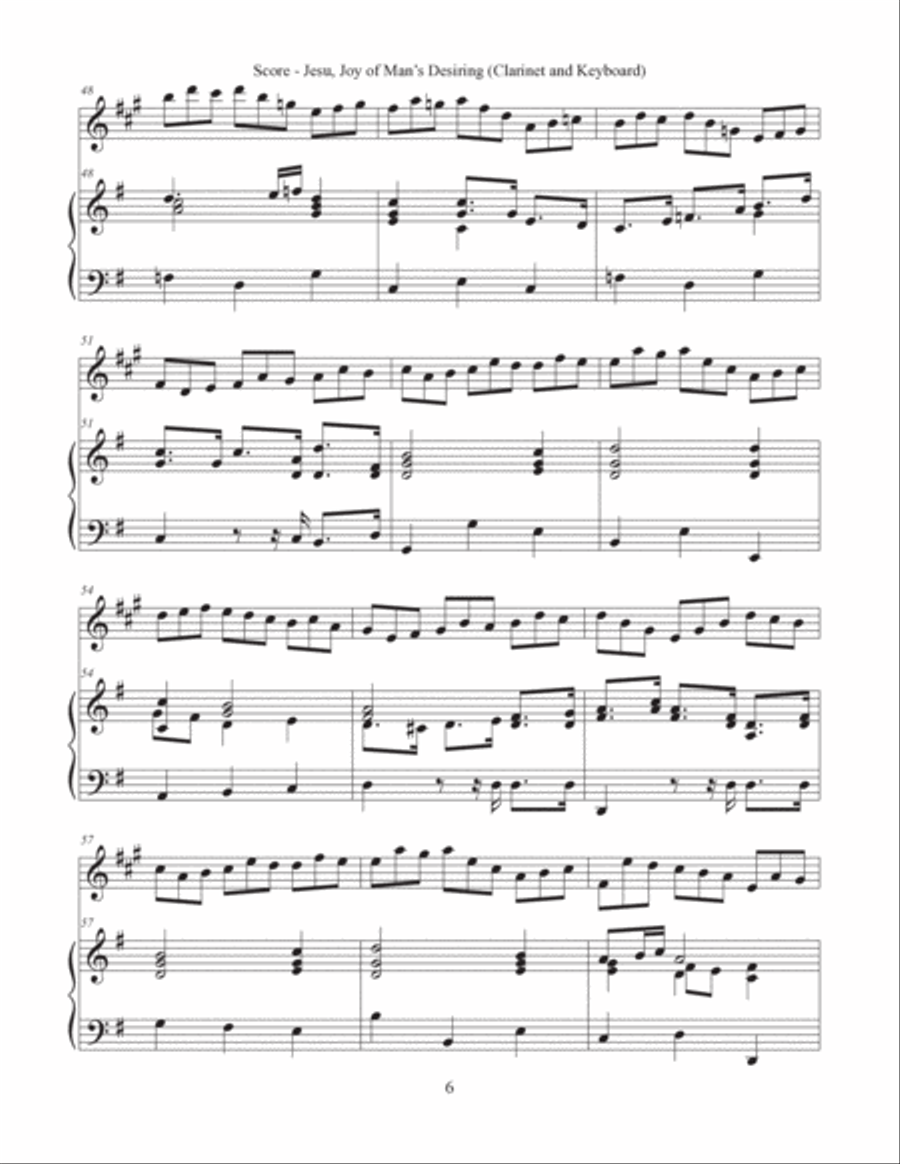 Jesu, Joy of Man's Desiring (Clarinet and Keyboard) B-Flat Clarinet scores gallery preview page 6