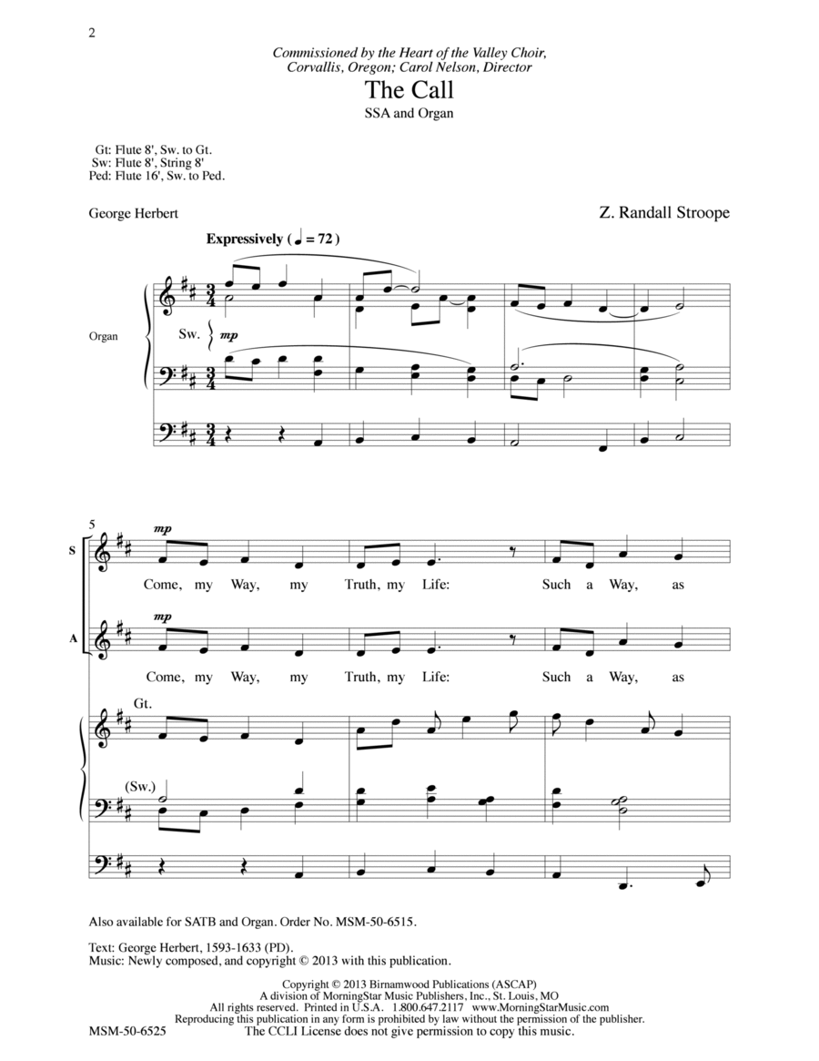 The Call SSA scores gallery preview page 1