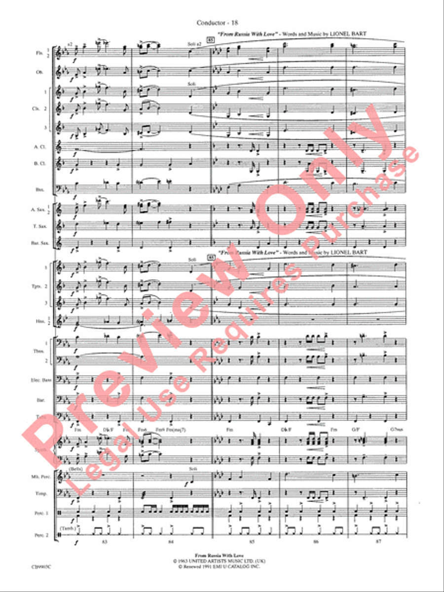 007 -- A James Bond Medley Concert Band scores gallery preview page 21