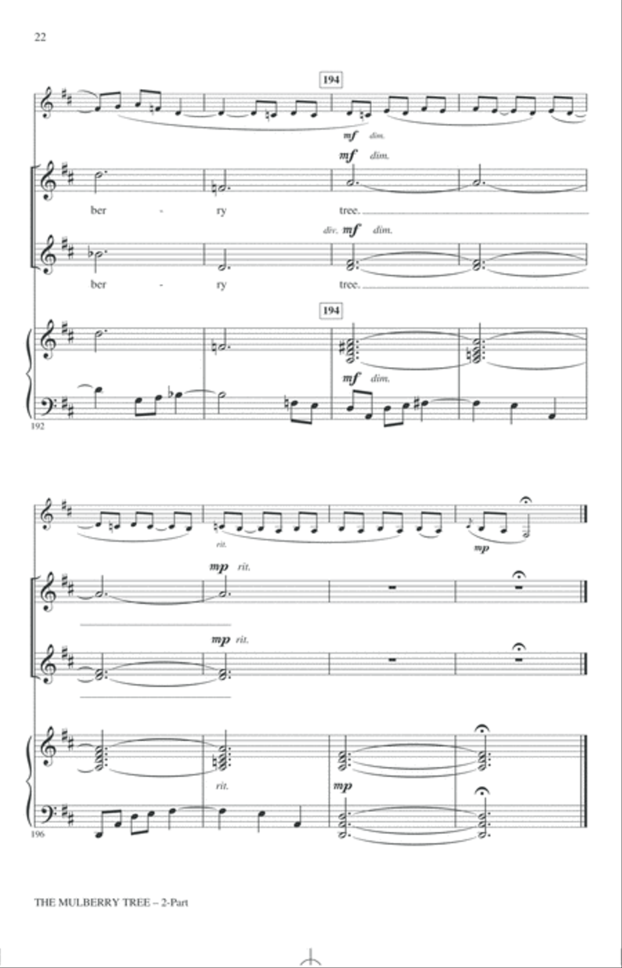 The Mulberry Tree 2-Part scores gallery preview page 20