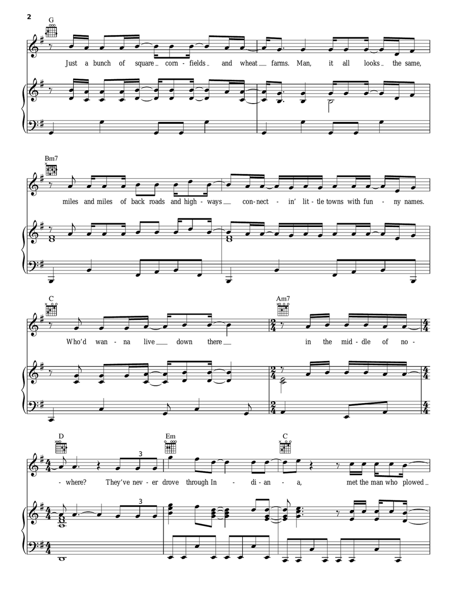 Fly Over States Fly Over States Piano, Vocal, Guitar scores gallery preview page 2