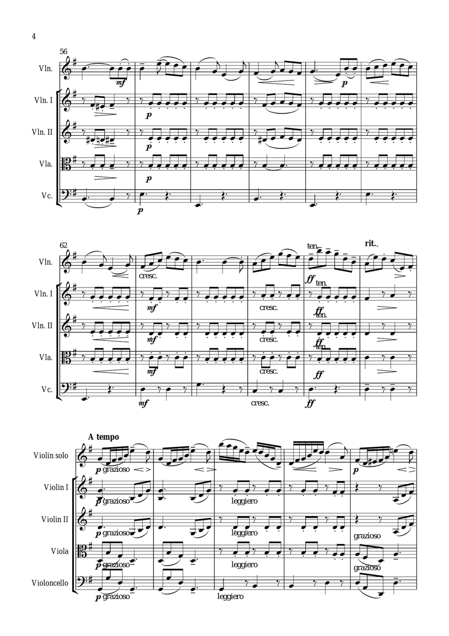 Seitz 3rd movement from Pupil (Student) Concerto No.3 in G major for Violin and Piano arranged for String Orchestra scores gallery preview page 4