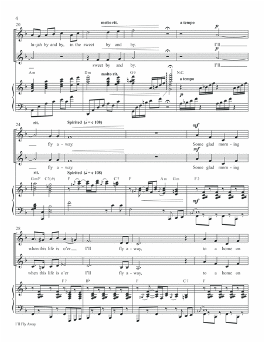 I'll Fly Away Voice scores gallery preview page 4