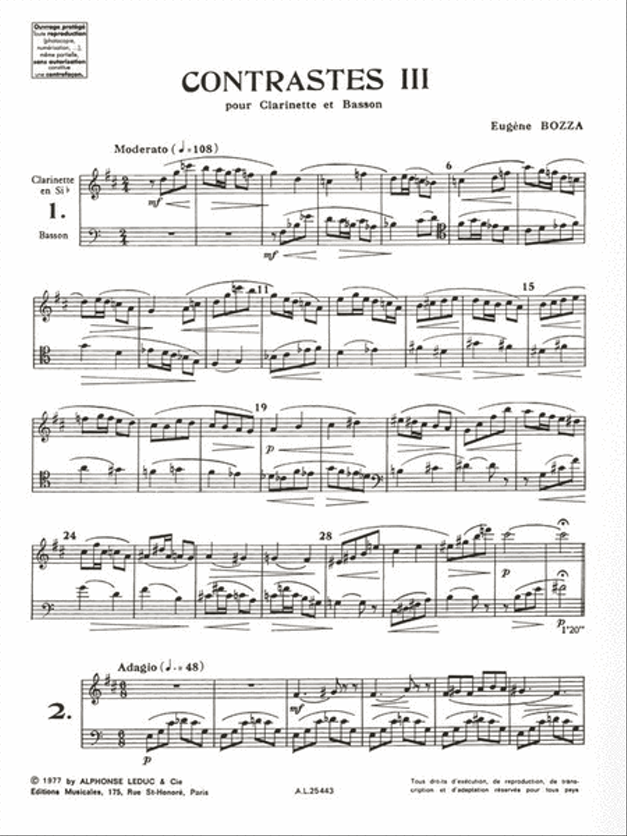 Contrasts Iii, For Clarinet And Bassoon Bassoon scores gallery preview page 2