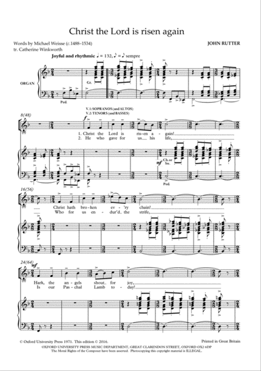 Christ the Lord is risen again 4-Part scores gallery preview page 4