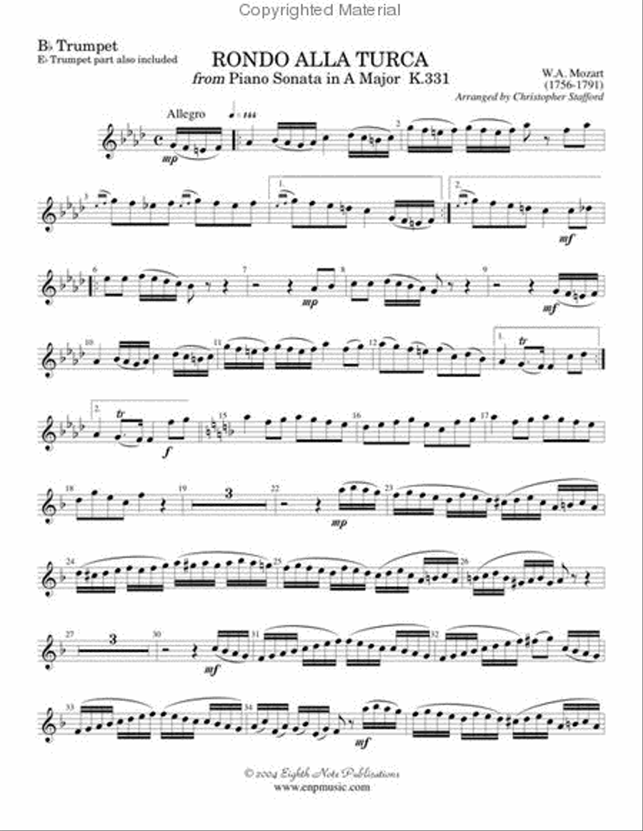 Rondo Alla Turca Small Ensemble scores gallery preview page 2